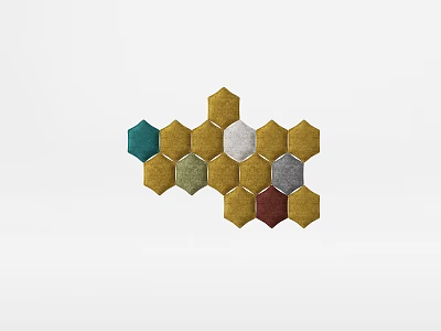 Colorful Honeycomb Pattern Wall Decor With Multicolored Hexagon Design For Home 3d model