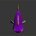Vibrant Purple Fish With Yellow Fins Silver Eyes And Glossy 3D Rendered Body
