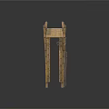 Ornamental Traditional Bamboo Bridge Structure With Curved Arches And Woven Railings