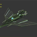Futuristic Aircraft with Modern Geometric Shapes and Illuminated Blue Accent Lights in Sci Fi Style