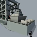 Modern Warship With Multi Layer Structure Deck Equipment And Hull Number 111 3d model
