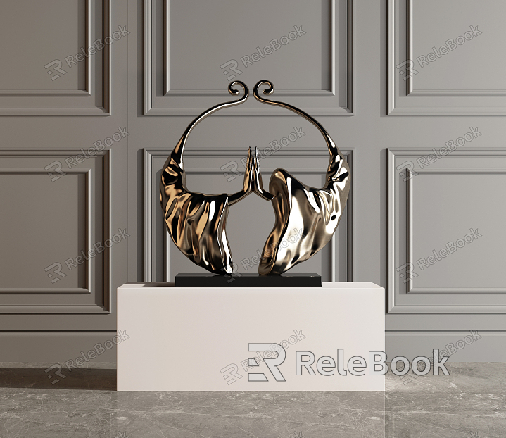 New Chinese Style Ornaments Bronze Abstract Gold Hoop Ornaments model