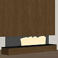 Modern Built in Fireplace Interior with Wooden Cabinets and Burning Flames Design