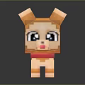 Cute Pixel Style Orange Cat Doll With Big Eyes And Tongue Sticking Out