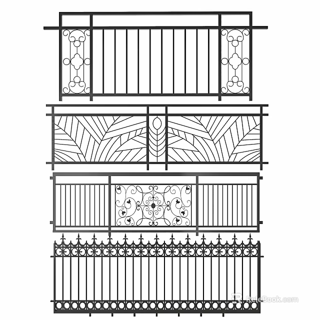 Artistic Iron Fence Designs With Intricate Patterns And Ornate Railings 3d model 
