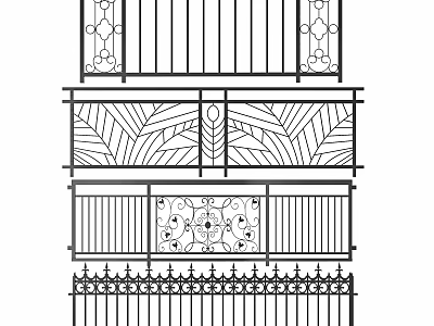 Artistic Iron Fence Designs With Intricate Patterns And Ornate Railings 3d model