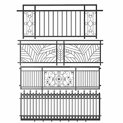 Artistic Iron Fence Designs With Intricate Patterns And Ornate Railings 3d model