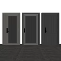 Dark Colored Metal Security Doors With Different Modern Minimalist Designs And Frames 3d model