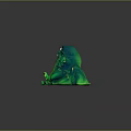 Green Slimy Monster Game Movie Character with Multiple Eyes Squishy Texture and Tentacles