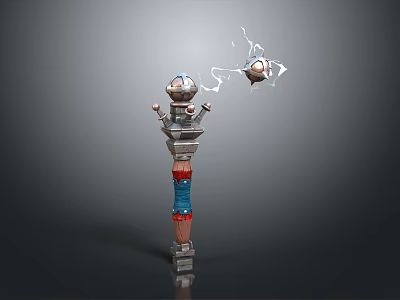 Sturdy Metal Hardware Tools With Column Structure Top Spheres And Electric Spark Effects 3d model