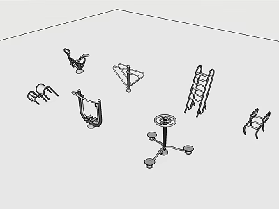 Modern Fitness Equipment 3d model