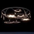 Modern Luxury Decorative Light Chandelier with Star Shaped Design and Illuminated Circular Rings