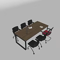 Modern Wooden Conference Table With Black Chairs And Documents In Office