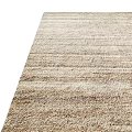 Neutral Toned Square Rug With Striped Texture For Living Room Decor