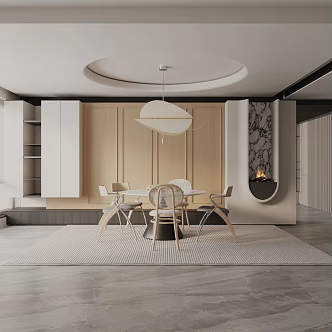 Modern table combination 3d model