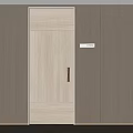 Minimalist Modern Wooden Door With Flush Design And Light Wood Paneled Walls