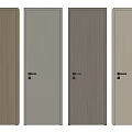 Modern Flush Doors With Diverse Wood Textures And Neutral Tones For Home Interior