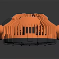 KLEIN TOOLS Computer Cooling Fan With Orange Black Design And Clamp Base For Laptop 3d model