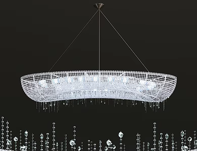Modern crystal chandelier 3d model