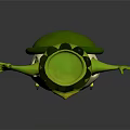 Cartoon Game Movie Character With Green Body White Belly Yellow Feet And Open Arms