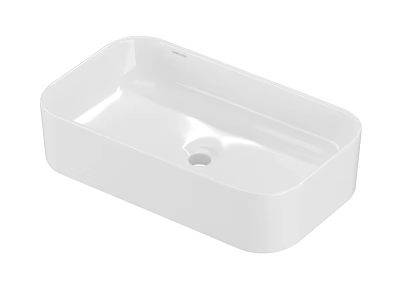 White Square Modern Wash Basin with Ceramic Material and Smooth Surface 3d model