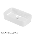 White Square Modern Wash Basin with Ceramic Material and Smooth Surface