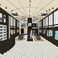 Fashionable Clothing Store Interior With Mannequins Clothing Racks And Display Areas