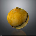Ripe Fresh Whole Yellow Onion With Smooth Outer Skin On Dark Surface