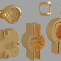 Gold Mechanical Components With Various Geometric Shapes And Structural Designs
