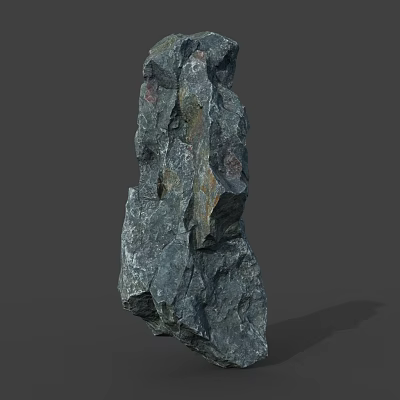 3D Rendered Natural Rock With Rough Surface Gray Green Color And Brown Spots 3d model