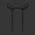 Black Metal Equipment Frame With Support Legs And Cross Bars Structure