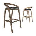 Modern Wooden Bar Stools With Stylish Upholstered Seats And Ergonomic Design