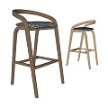 Modern bar stool group 3d model