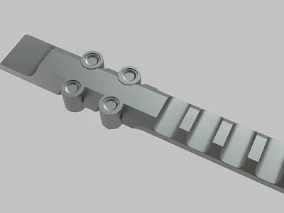 Metal Long Strip Component With Holes And Grooves Mechanical Part Design 3d model
