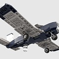 LEGO toy building blocks aircraft airliner propeller aircraft 3d model