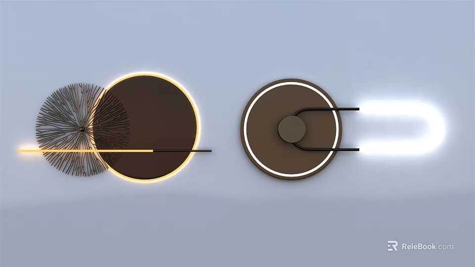 Modern Round Wall Lamps With LED Lighting And Sleek Geometric Design For Interior Decor 3d model 