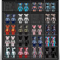 Vibrant BE@RBRICK Figures Collection With Various Colors And Patterns On Display Shelves