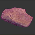 Handcrafted Sculpture Carving From Cracked Orange Gray Stone With Rough Surface On Black Background