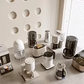 Modern Kitchen Appliances Collection Including Coffee Maker Toaster And Kettle 3d model