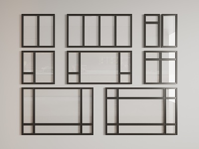 Modern windows casement 3d model