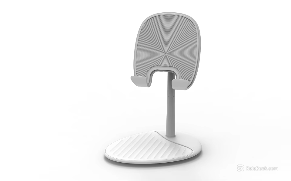 Modern Device Stand With Wave Pattern And Circular Base Design 3d model