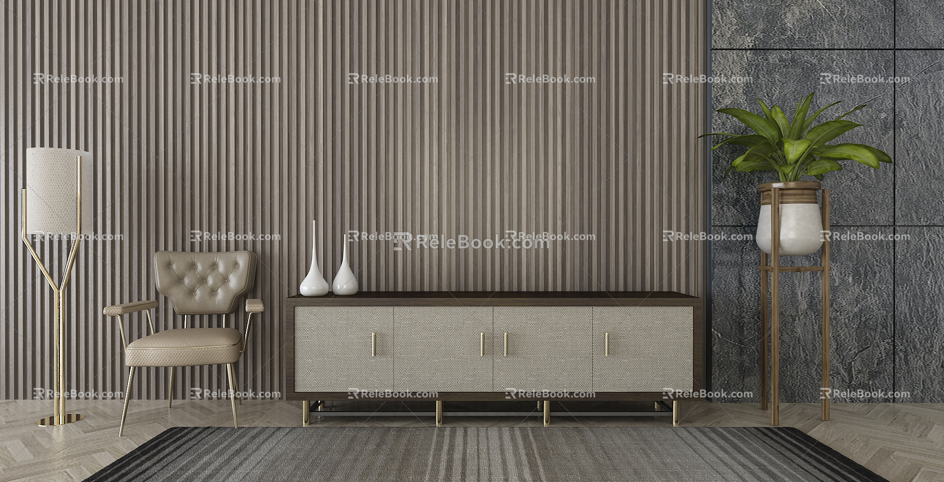 Modern Entrance Cabinet TV Cabinet 3d model