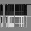 Modern Interior Folding Doors With Black And White Louvered Panel Designs 3d model
