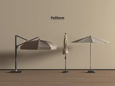 Pollform Modern Sunshades With Cantilever And Umbrella Designs For Outdoor Spaces 3d model
