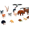 Diverse Cartoon Animal Collection Featuring Birds Mammals Reptiles And Small Pets
