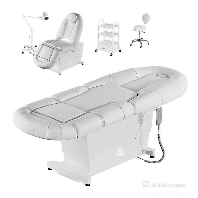 Comfortable White Leather Massage Chair With Modern Ergonomic Design And Relaxation Features 3d model 