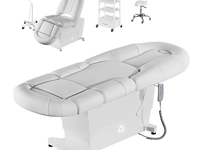 Comfortable White Leather Massage Chair With Modern Ergonomic Design And Relaxation Features 3d model