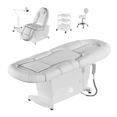Comfortable White Leather Massage Chair With Modern Ergonomic Design And Relaxation Features 3d model