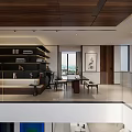 Modern Duplex Living Room With High Ceiling White Sofa Wood Paneling And Fireplace