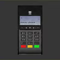 Computer Payment Terminal With Digital Display Numeric Keypad And Colored Function Buttons